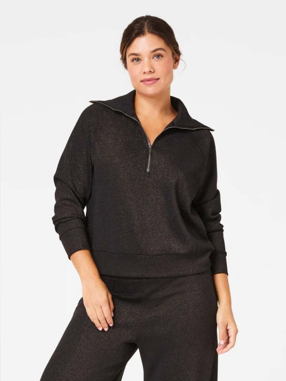 SPANX Air essentials shine half zip sweatshirt